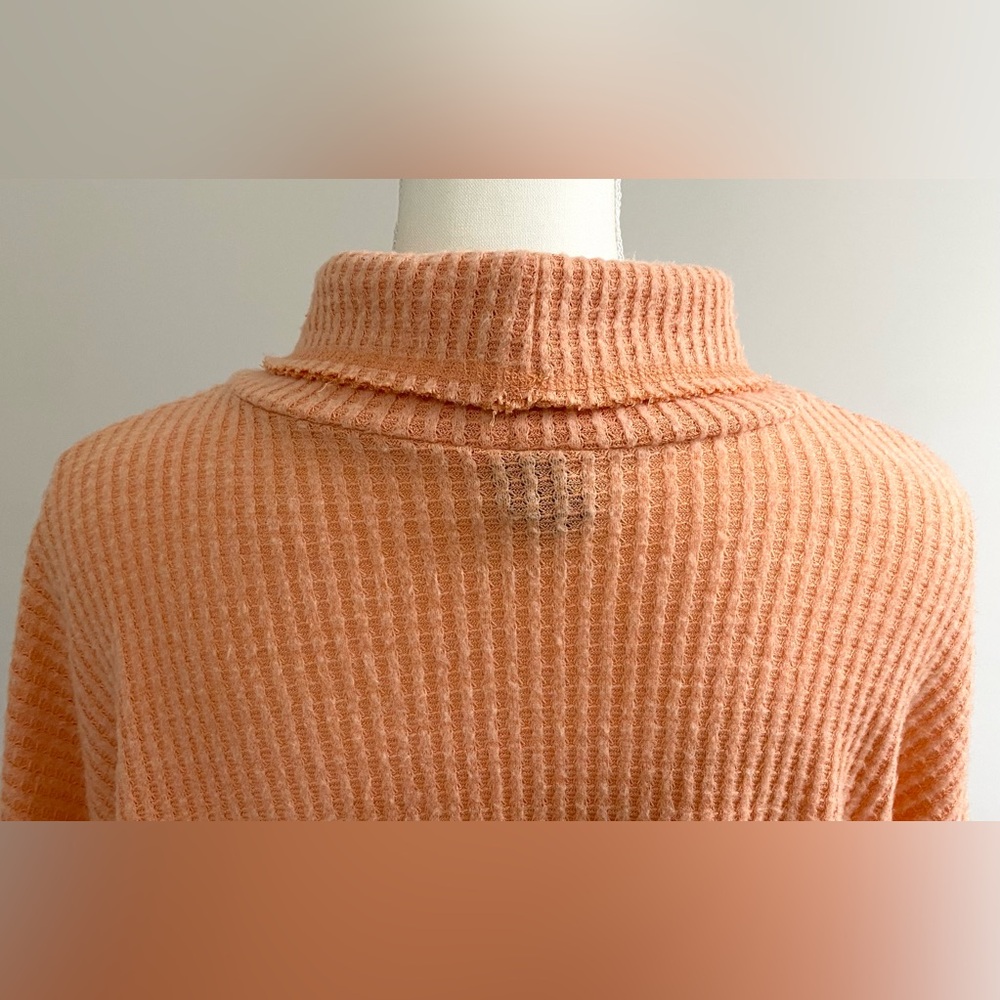 Wild Fable Womens XL Solid Orange Waffle Knit Crop Top Boho Y2K Streetwear - Picture 5 of 15